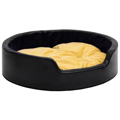 Produktbild von vidaXL Hundebett Schwarz-Gelb 99x89x21 cm Plüsch und Kunstleder