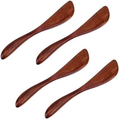 4 Buttermesser aus Holz, 15 cm, für Marmelade & Käse