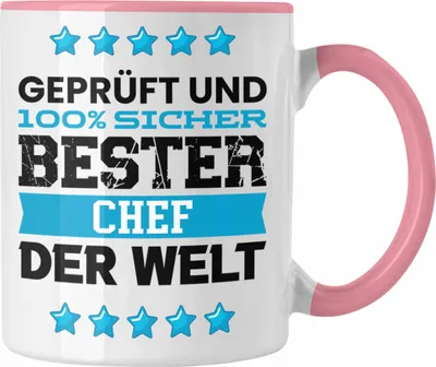 Produktbild von Trendation - Bester Chef Der Welt Geschenk Tasse für Chef Geburtstag (Rosa)