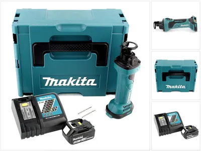 Produktbild von Makita DCO 180 RT1J Akku Rotationsschneider 18V + 1x Akku 5,0Ah + Ladegerät + Makpac