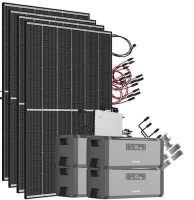 Produktbild von 7,68 kWh 1880W HiBattery HB-1920 Speichersystem Doppelglas Solarmodule inkl. Hoymiles HMS-1600-4T Wechselrichter 1-phasig