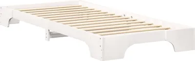 Zdjęcie produktu dla Łóżko Drewniane 90x220 Białe Rama Łóżka ze Stelażem Jednoosobowe