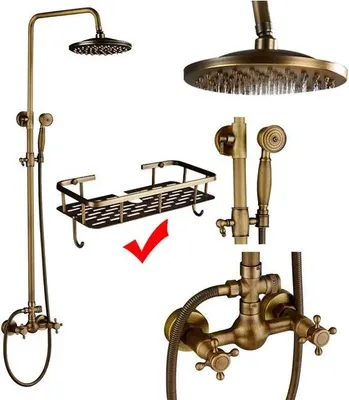 Produktbild von Badezimmer Duscharmatur Set, Wandmontage, Doppelgriff