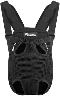 Produktbild von Haustier Rucksack Hund Tragetasche, Verstellbar Beinen heraus Rucksäcke Haustier Tragbar Reisetasche, Atmungsaktiv und Bequem Speziell für Klein Mittler Hunde Katzen Welpen, S, Schwarz