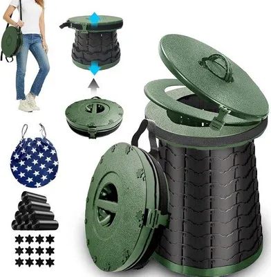 Produktbild von Famanu Campingtoilet Faltbar - Durchmesser 40cm - Höhe 8-50cm