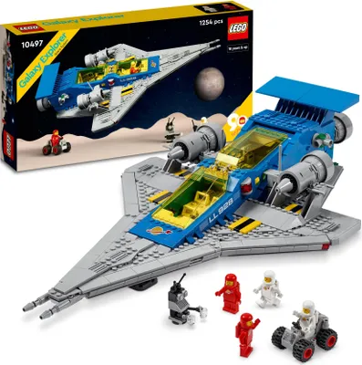 Produktbild von LEGO 10497 Icons Entdeckerraumschiff, Raumschiffmodell zum 90-jährigen Jubiläum, Sammleredition, Weltraum Set mit Astronautenfiguren, Geschenkidee