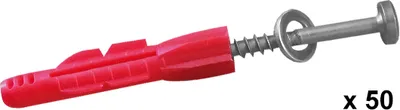 Produktbild von Edelstahl Montageschraube inkl. Dübel, ø 10 x 80 mm - 50 Stück