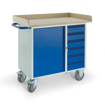 Produktbild von Rollcart Werkstattwagen blau 6 Schubladen