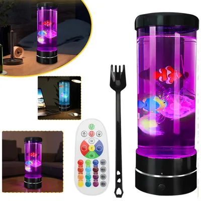Produktbild von Fisch Aquarium Blasen Licht Lampe Mit Fernbedienung, Blase Fisch Lampe, für Zuhause, Schlafzimmer, Büro, Geschenke