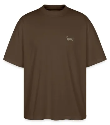 Produktbild von Spreadshirt Dackel Stickerei Oversize Uni T-Shirt, M, Dunkelbraun