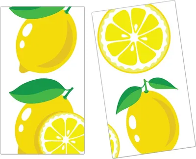 Produktbild von Spritzschutz Herdabdeckplatte Schneidebrett aus Glas Zitronenmuster 2-Teilig (60x52cm)