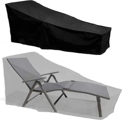Produktbild von Sonnenliegen-Abdeckung, wasserdicht, winddicht, UV-beständig, 210D Oxford-Gewebe, Sonnenliegen-Abdeckung (210 x 75 x 40/80 cm) – Schwarz