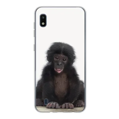 Produktbild von MuchoWow® Handyhülle Schutzhülle Hülle für Samsung Galaxy A10 Kind - Affe - Schimpanse - Babytiere - Jungen - Mädchen Silikon Softcase Handy Hülle - Schutzhülle