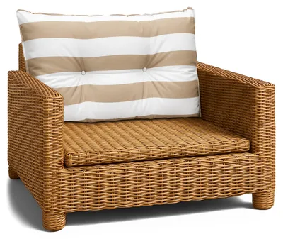 Produktbild von Polster für Gartenmöbel Rückenkissen Outdoor 40x70 cm Weiß-beige gestreift
