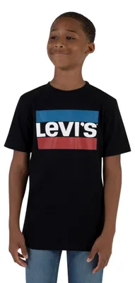Obrázok produktu pre Tričko s logom športovej značky Levi's Kids, čierna farba, pre chlapcov, veľkosť 4 roky