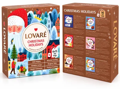 Produktbild von LOVARÉ Christmas Holidays Tee-Geschenkset – 90 Teebeutel /180 g