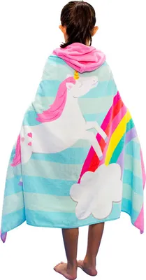 Produktbild von Premium-Strandbadetuch mit Kapuze für Kinder | Regenbogen Design | Ultraweich und super süß | Badetuch aus 100% Baumwolle mit Kapuze für Jungen Mädchen von ele ELEOPTION