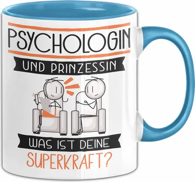 Produktbild von Psychologin Und Prinzessin Tasse Geschenk Für Eine Psychologin Geburtstag Was Ist Deine Superkraft (Blau)