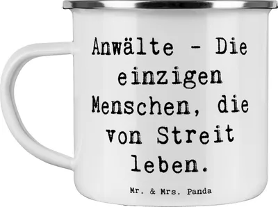 Produktbild von Mr. & Mrs. Panda Teebecher Spruch Anwalt Streitmacher - Weiß - Geschenk, handgefertigte Geschenke, Pott, Anwälte, Berufe, Haferl, Nervenkostüm, Gerechtigkeit, Anerkennung