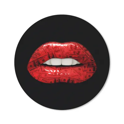 Produktbild von MuchoWow® Mauspad Mousepad Lippen - Geld - Rot 20x20 cm - Mousepads - Maus Mat - Pad - Mausunterlage - Schreibtischmatte