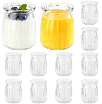 Produktbild von Glas Joghurtbecher mit Deckel, 150 ml, 12 Stück, für Desserts