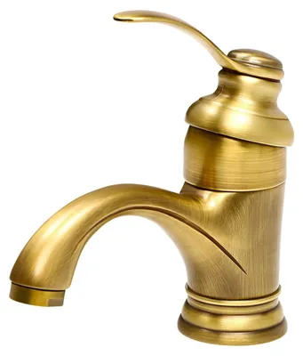 Productafbeelding van Koperen wastafelmengkraan voor de badkamer, retro design met slangen
