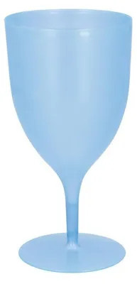 Produktbild von Mehrweg Wein Cocktail Glas blau hellblau 350 ml Wiederverwendbar Kunststoff Becher