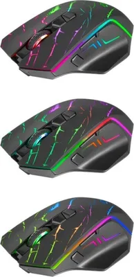 Three identical computer mice are stacked vertically against a white background.