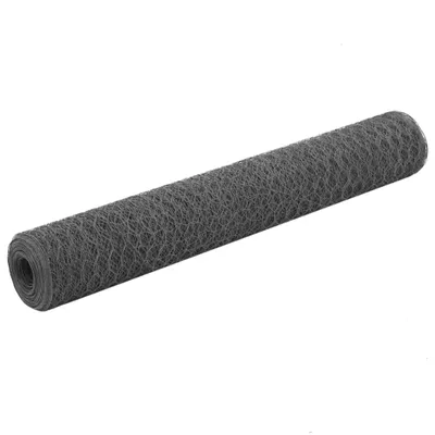 Produktbild von The Living Store Drahtzaun Stahl mit PVC-Beschichtung 25x1 m Grau