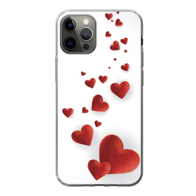 Produktbild von MuchoWow® Handyhülle Schutzhülle Hülle für iPhone 12 Pro Eine Illustration eines Pfades der Herzen Silikon Softcase Handy Hülle - Abdeckung