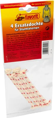 Produktbild von Favorit Ersatzdocht 4er-Set, für Öllampe, Docht für Windlicht, Baumwolle, 10 cm