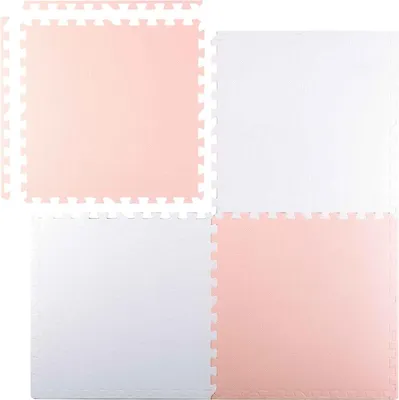 Obrázok produktu pre Ricokids veľká penová podložka na puzzle 60x60 cm 4 ks broskyňová a biela