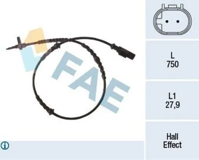 Produktbild von FAE ABS Sensor Raddrehzahl Hinten für FIAT PANDA (169) 78265