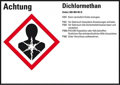 Produktbild von Dreifke® Aufkleber I GHS-Etikett Dichlormethan, GefStoffV/GHS/CLP, Folie, 105...