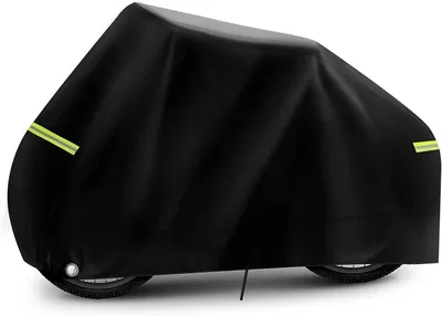 Immagine prodotto di Copertura impermeabile per bicicletta, realizzata in tessuto Oxford, colore nero, dimensioni 200x70x110 cm