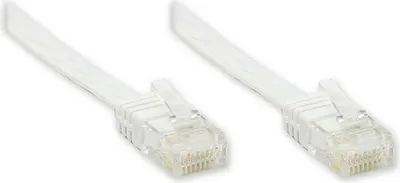 Immagine prodotto di Cavo patch Cat. 5e da 5 m, U/UTP, cavo piatto bianco, Slimline, con protezione anti-piegatura