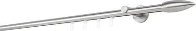 Produktbild von Gardinenstange Maß Innenlauf 20mm Cardo 1-lauf Wand 6,5cm Farbe: Edelstahl-Optik, Größe: 230cm