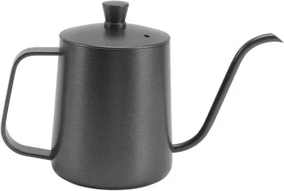 Image de Allecto Plus - Cafetière étroite en acier inoxydable, de couleur noire - Petite théière avec couvercle, idéale pour une utilisation domestique (350 ml)