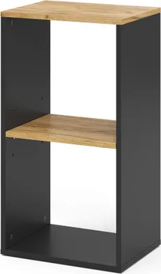 Image de Étagère à livres Vicco Tomy Anthracite/chêne doré 40x74cm avec 2 compartiments ouverts, Model 54667