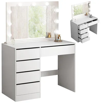 Immagine prodotto di Toilette Cosmetica Per Il Trucco Con Specchio Led Moderna Glamour Loft 100 Cm