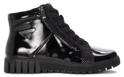 Produktbild von Schuhe DBT470523BK Plateau, Schwarz Naturleder, warm gefüttert, Reißverschluss, Schnürsenkel, Absatz 3cm, Sohle 2cm, Weite G