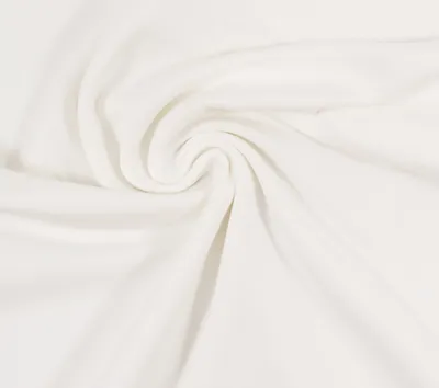 Produktbild von Bündchenstoff Heike Weiß, Uni 240 g/m², Strickschlauch glatt/fein, 50 cm Schlauch, Meterware