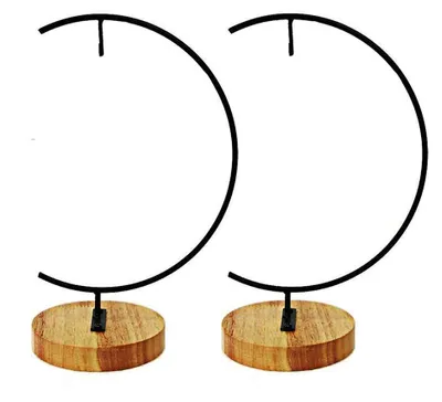 Productafbeelding van Omgoods - Houten en IJzeren Ornamentenstandaard voor Hangende Decoraties (Set van 2)