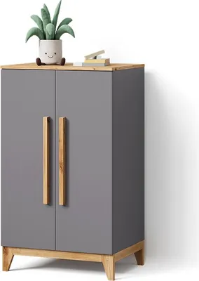Produktbild von Kinderkleiderschrank Livinity Mailo Grau/Artisan 70 x 120 cm XL mit 4 Schubladen, Model 59763