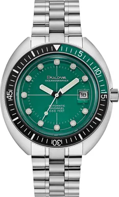 Image de Bulova SALE montre homme 96B322 automatique montre de plongée Diver green boîtier en acier inoxydable cadran vert 2