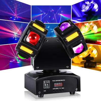 Zdjęcie produktu dla Światło dyskotekowe 120W - podwójna głowica - lampa imprezowa - światło DJ-skie - oświetlenie sceniczne - diody LED RGBW