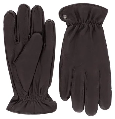 Roeckl Herren sportive Leder Handschuhe mit Fleece Futter in braun
