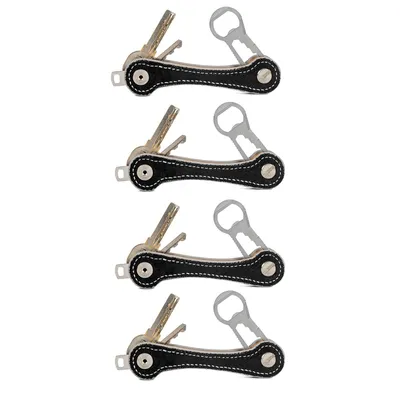 Produktbild von 4er Set Schlüsselbund 4 in 1 Schlüsselhalter aus Leder für verschiedene Schlüssel Organizer Etui