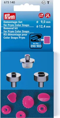 Obrázek produktu pro Prym 673140, Kov, Plast, Růžová, Stříbrná, Lesk, Kulatý, 1,24 cm, 3 kusů