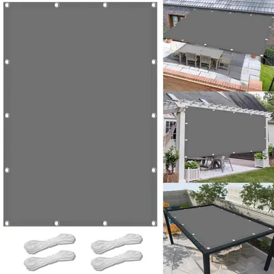 Immagine prodotto di Tenda da sole impermeabile, 150 x 210 cm, grigio chiaro, protezione UV del 98% per terrazza e giardino